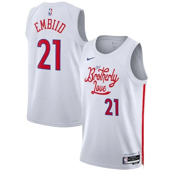 Performance Joel Embiid PHI Basketball Jersey - White - Fan Favorite