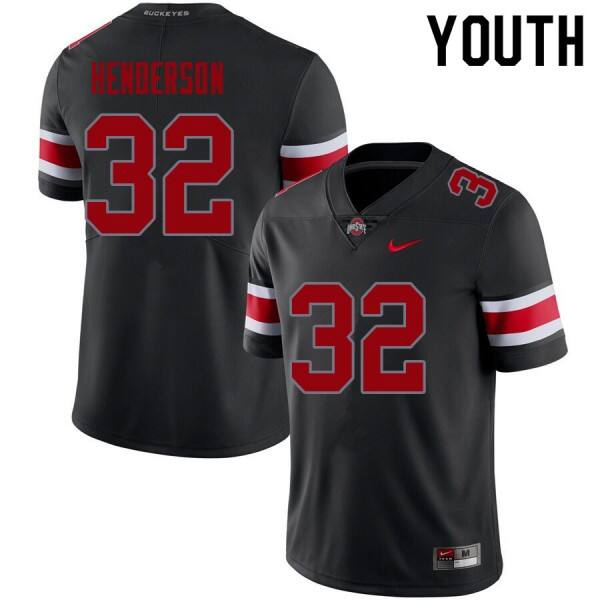 Nike Ohio State Buckeyes #32 TreVeyon Henderson Youth Stitch Jersey - Blackout