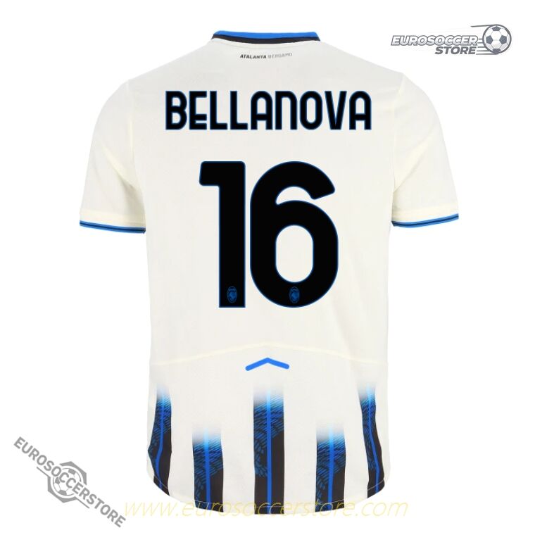 Atalanta's 25-26 Season Away Jersey, Featuring BELLANOVA with Jersey Number 16