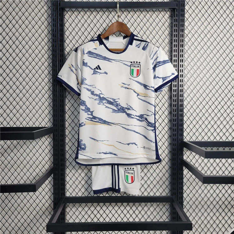 Kids Italy 2023 Away White Football Kit ShirtShorts - Official