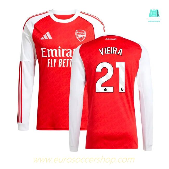 2025-2026 Arsenal Long Sleeve Home Shirt (Vieira 21)