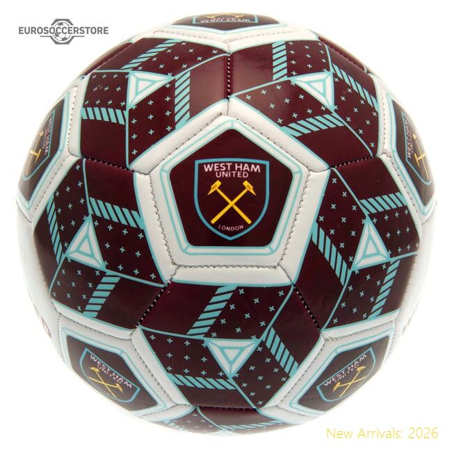 Official West Ham United Fc Hex Size 3 Football - Premium Quality