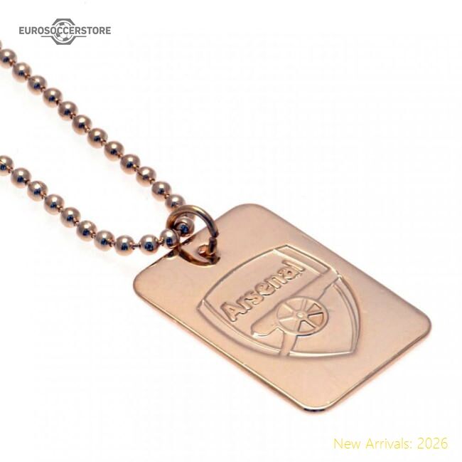 Authentic Arsenal Fc Gold Plated Dog Tag & Chain - Premium Quality