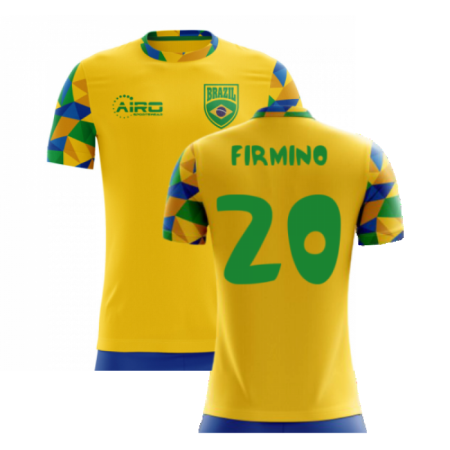 Firmino 20 Brazil Soccer Team Collectible Home Rare Jersey (Kids)
