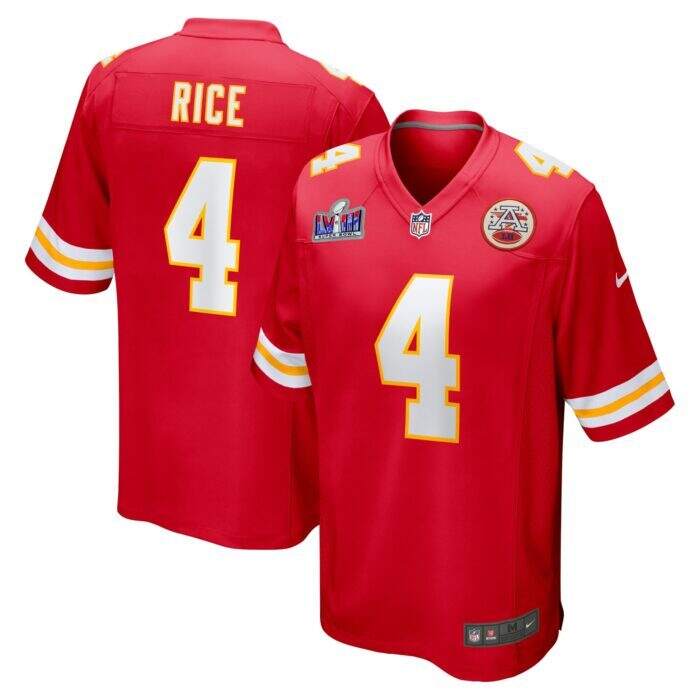 Men's Kansas City Chiefs Rashee Rice Nike Red Super Bowl L...