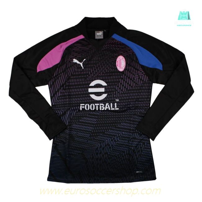 2023-2024 AC Milan Pre-Match LS Sweat Top (Black)