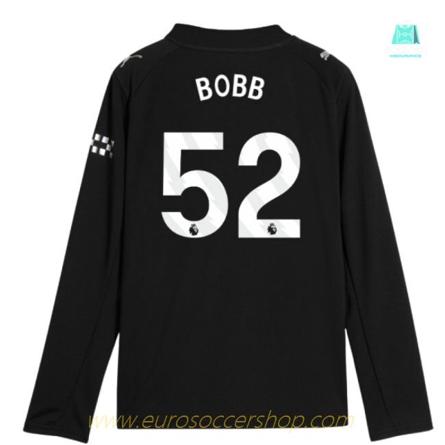 2025-2026 Man City Long Sleeve Away Shirt (Kids) (Bobb 52)