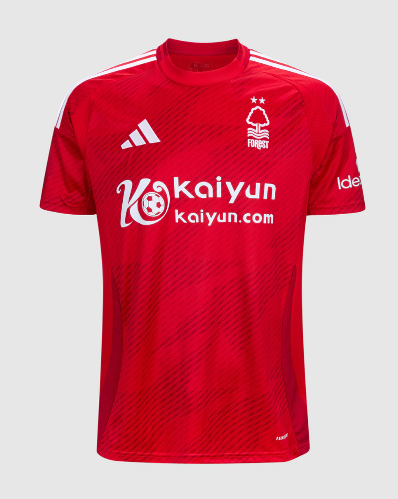 Nottingham Forest's 24-25 Season Home Jersey Featuring Dominguez, Number 16