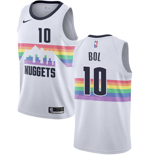 DEN #10 Bol Bol Superior 2018 City NBA Jersey - White Swingman