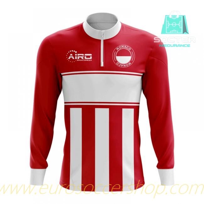 Monaco Concept Football Half Zip Midlayer Top (Red-White)