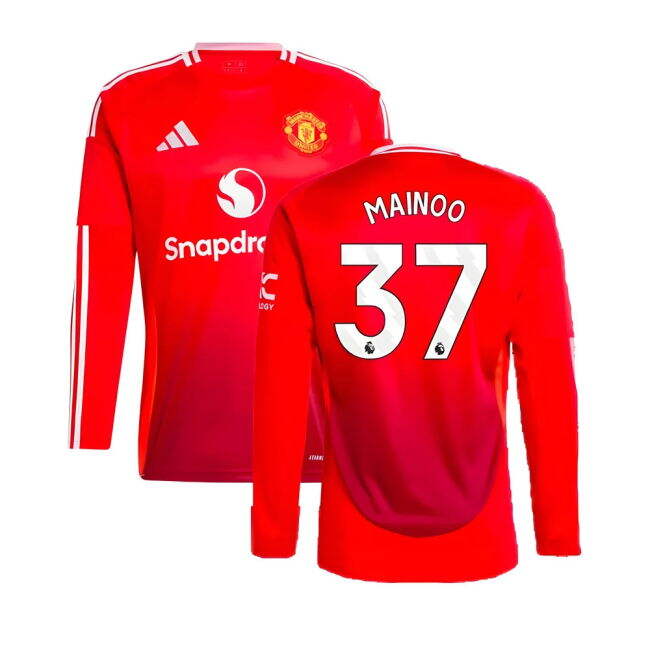 Mainoo 37 Match Worn Style Man Utd Home Pro Shirt 2024-2025