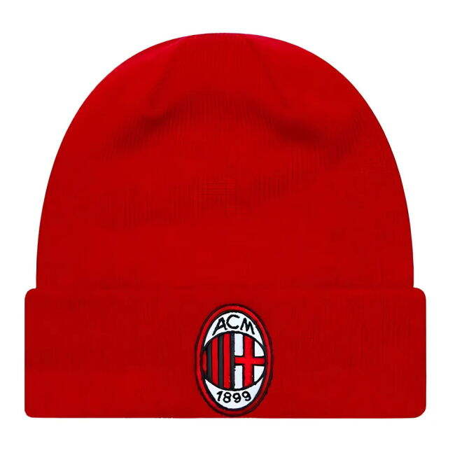 AC Milan Red Cuff Knit Beanie official style Shirt 2023-2024 (Men