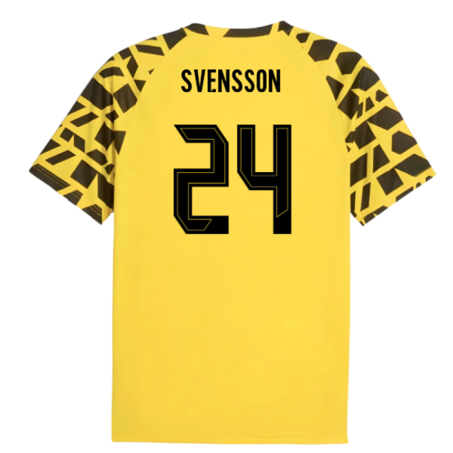 2025-2026 Borussia Dortmund Warm Up Fan Jersey (yellow) (svensson 24)
