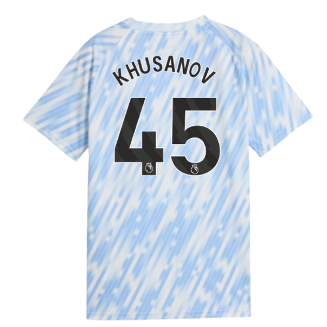 2025-2026 Man City Warm Up Jersey (Silver Sky) - Kids (Khusanov 45)