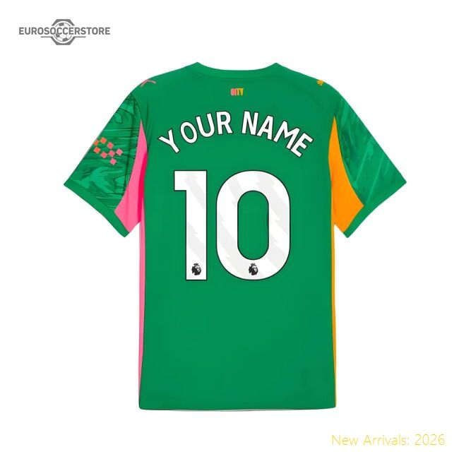 2025-2026 Man City Goalkeeper Premium Secondary Shirt Green Your Name