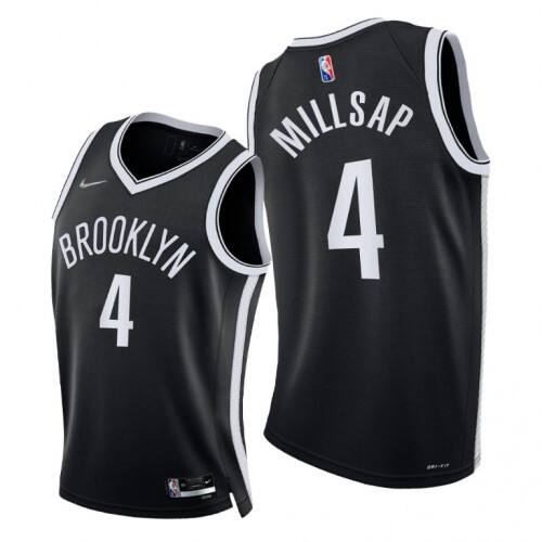 Nets Paul Millsap #4 High-Quality 2021 75th NBA Authentic Jersey Black