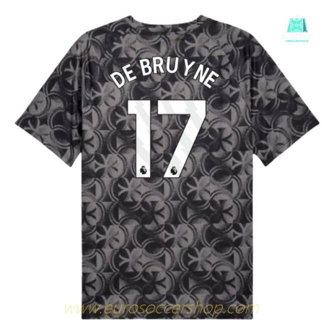 2025-2026 Man City Warm Up Jersey (Black) (De Bruyne 17)