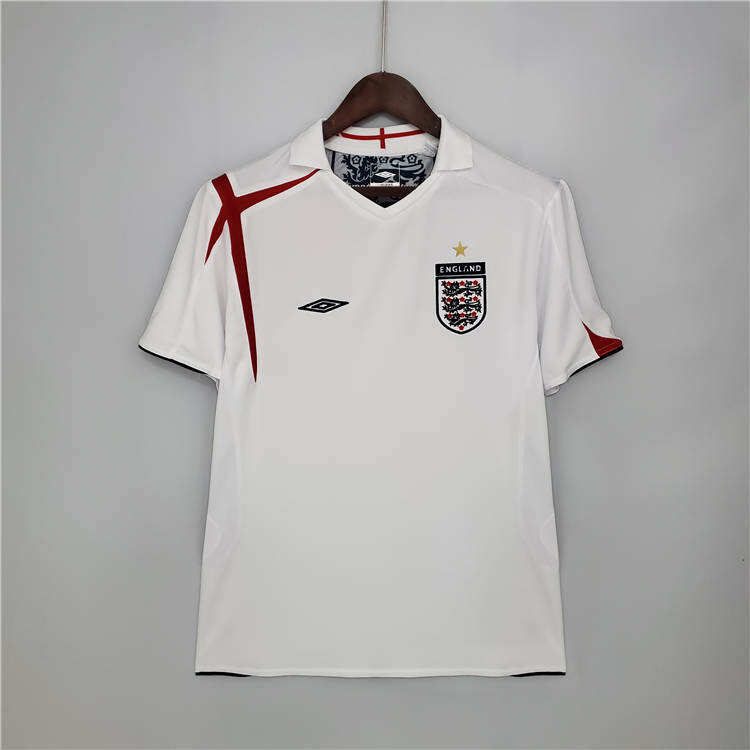 2006 England Home White Retro Soccer Jersey Football Shirt - Official
