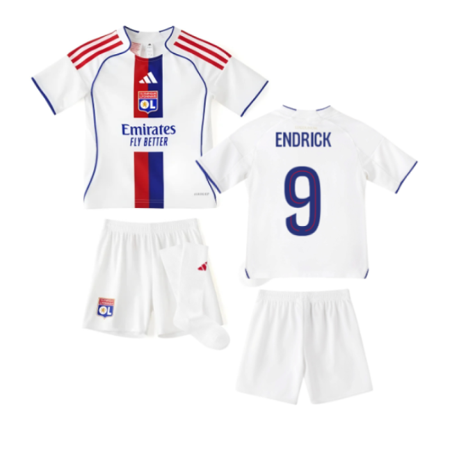 Professional-Grade 2025-2026 Olympique Lyon Home Mini Kit (Endrick 9)