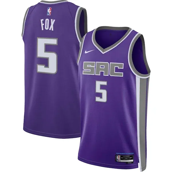 Championship De'Aaron Fox SAC Basketball Jersey - Team Colors