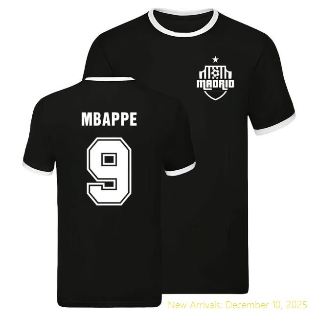 Official RM Real Madrid Ringer T-shirt (Kylian Mbappe 9) - Value for
