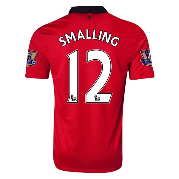 13-14 Manchester United 12 SMALLING Home Jersey Shirt - Official