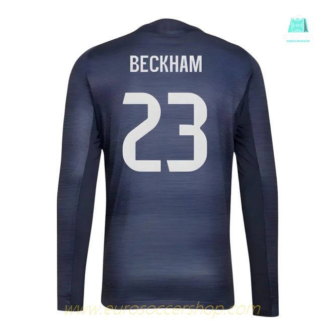 2025-2026 Real Madrid Authentic Long Sleeve Away Shirt (Beckham 23)