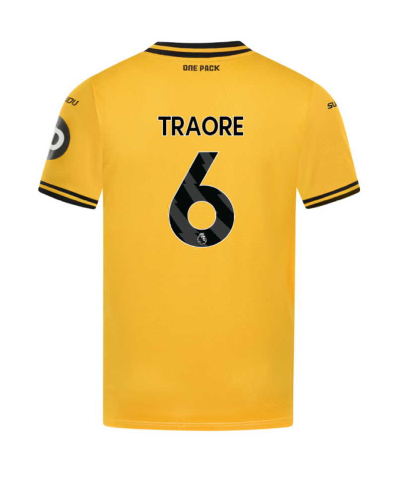 Wolverhampton Wanderers 24-25 Season Home Jersey with TRAORE 6 Printing