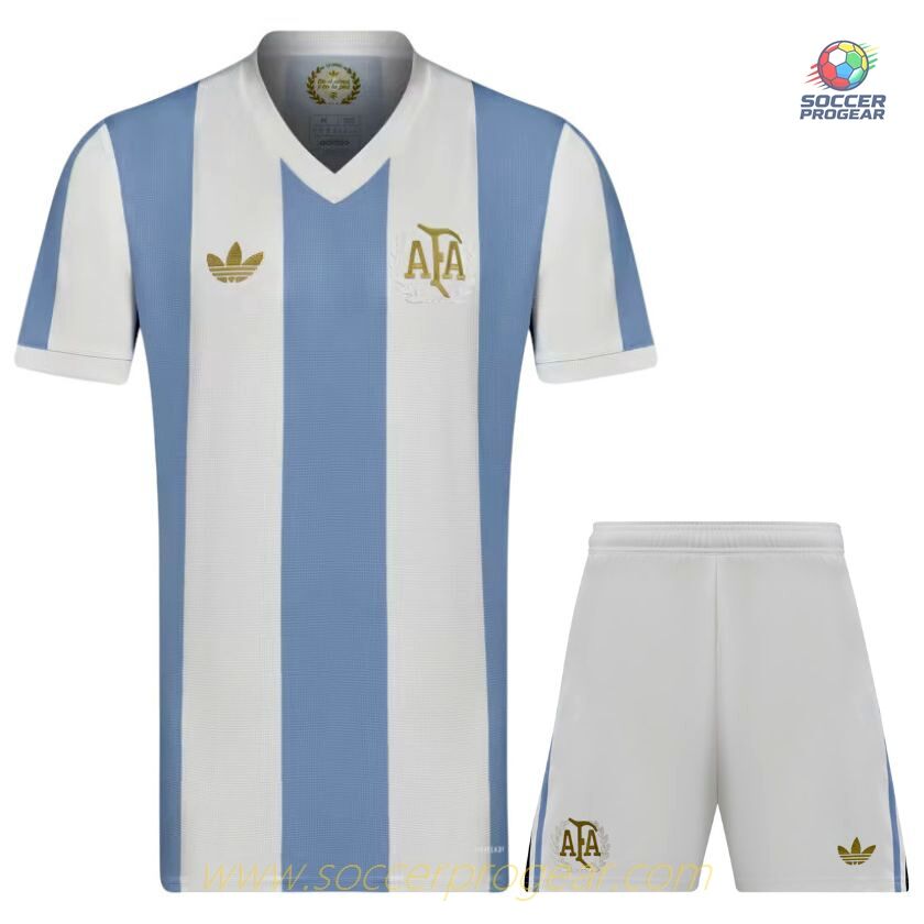 Argentina 50th Anniversary Kids Football Kit Soccer Shirt