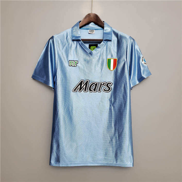 9091 Napoli Retro Football Shirt Home Blue Soccer Shirt - Official