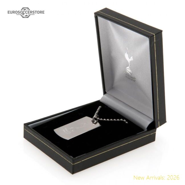 Authentic Tottenham Hotspur Fc Engraved Dog Tag & Chain - Premium