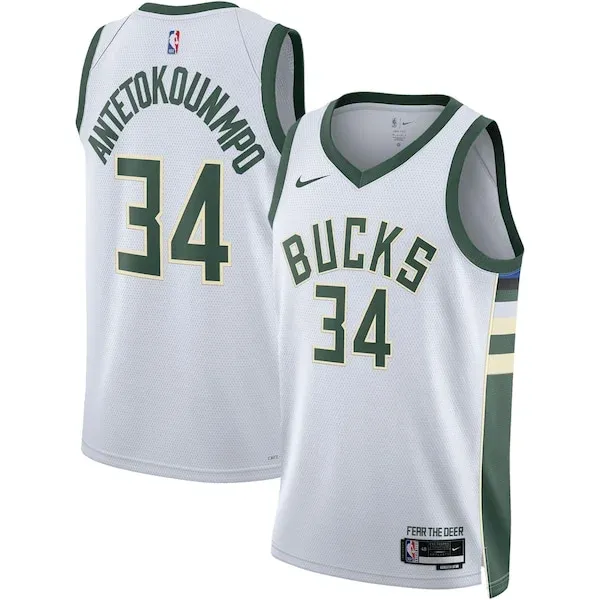 Giannis Antetokounmpo MIL Swingman Jersey - superior NBA - White