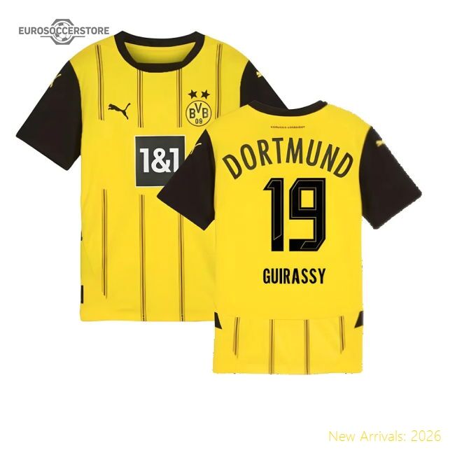 High-quality 2024-2025 Borussia Dortmund Home Shirt (kids) (guirass