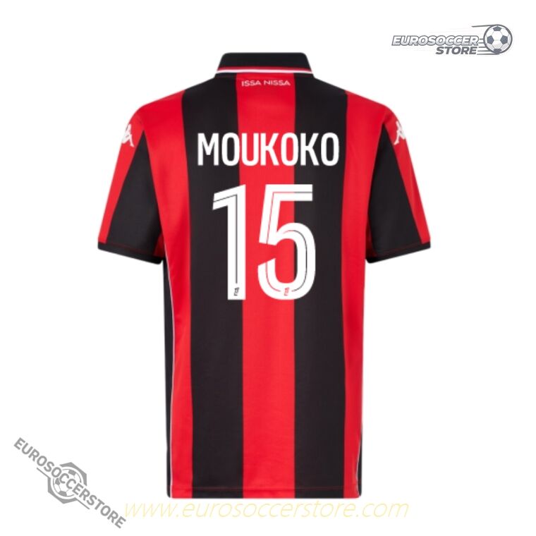 OGC Nice 25-26 Season Home Jersey with MOUKOKO Name and Number 15
