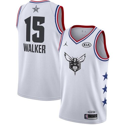 Charlotte Hornets #15 Kemba Walker White NBA Jordan Swingman 2019 All-Star Game Jersey Mens
