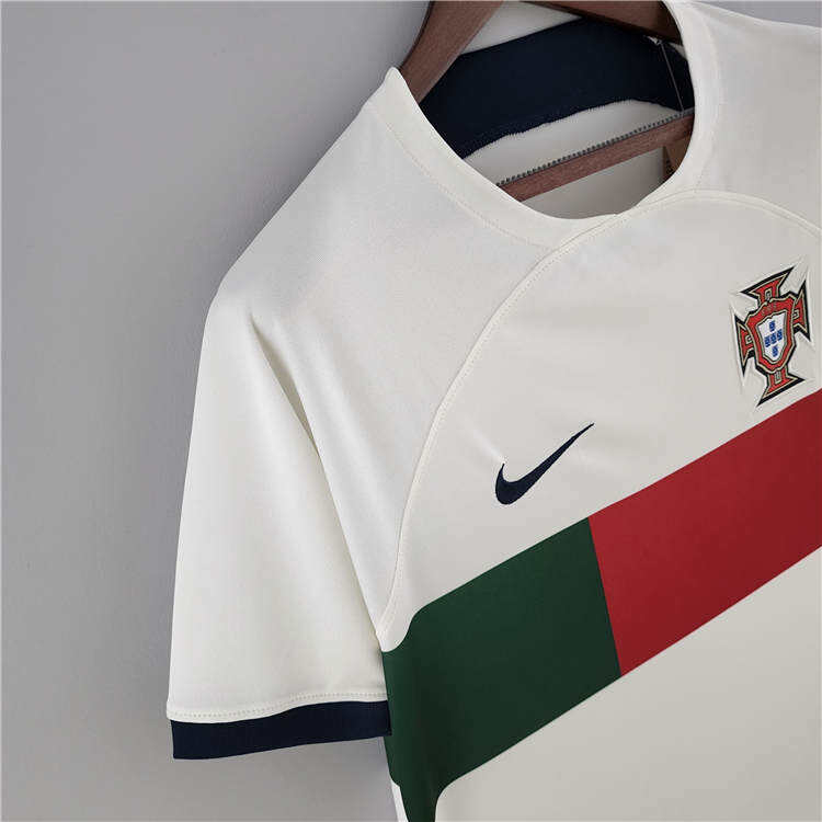 Portugal 2022 World Cup Away White Soccer Jersey Football Shirt -