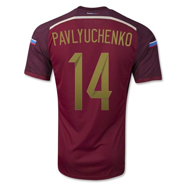 2014 Russia 14 PAVLYUCHENKO Home Red Jersey Shirt - Official Replica