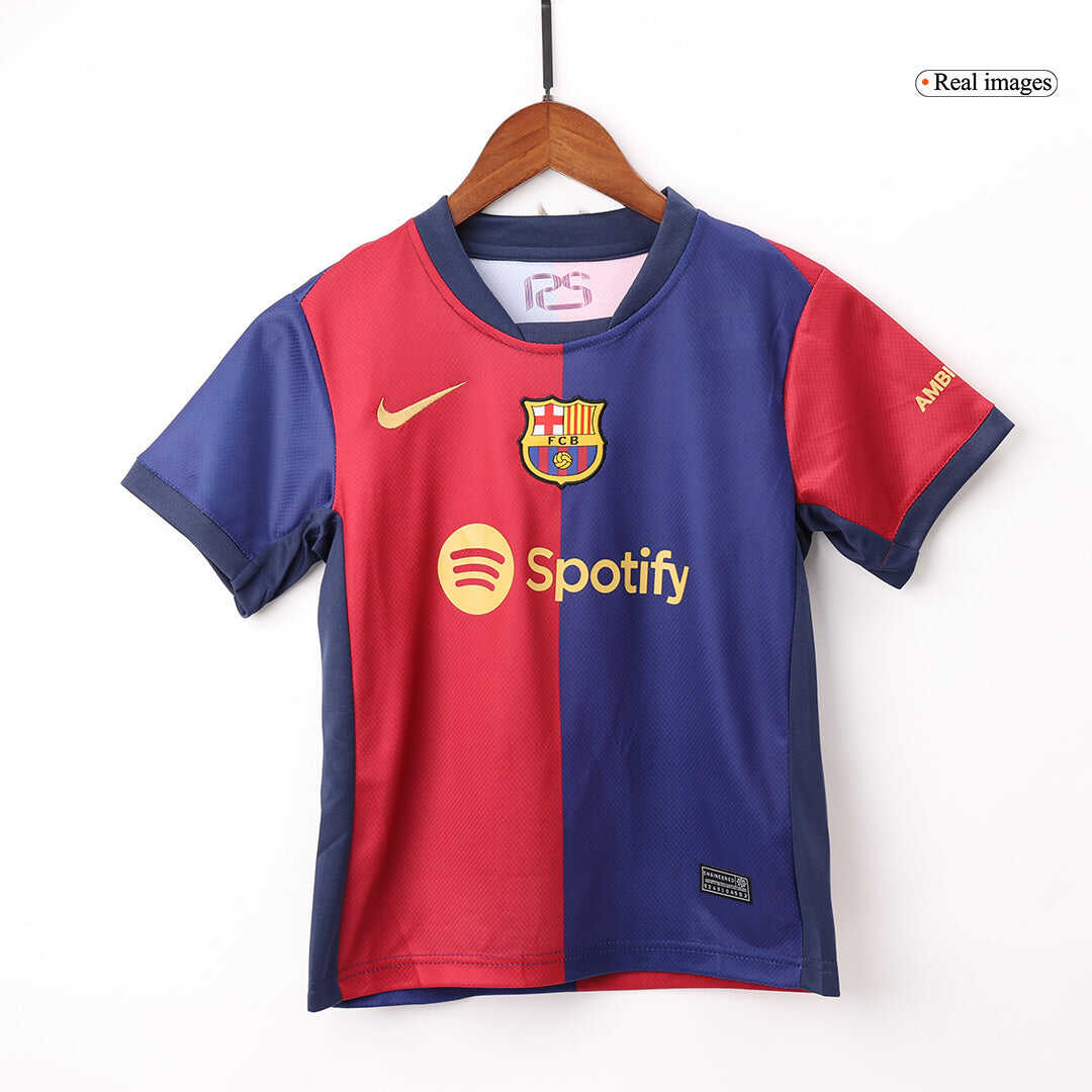 Kid's Barcelona Home Soccer Jersey Kit(Jersey+Shorts+Socks) 2024/25Aut
