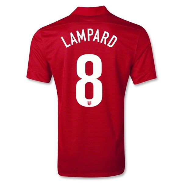 2013 England 8 LAMPARD Away Red Jersey Shirt - Official Replica 4423
