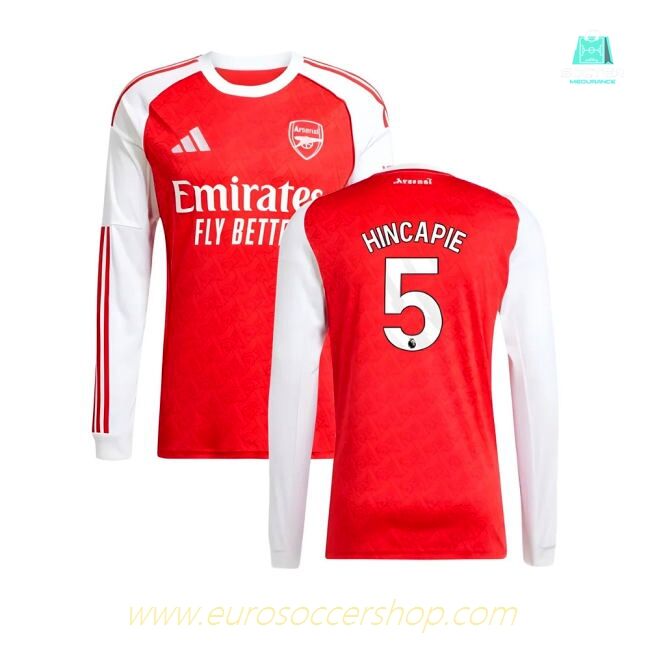 2025-2026 Arsenal Long Sleeve Home Shirt (Hincapie 5)