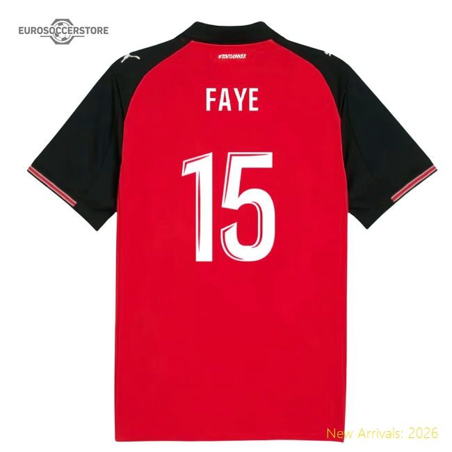 Best-Selling 2025-2026 Stade Rennais Home Shirt (Faye 15)