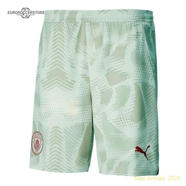 Premium 2024-2025 Man City Away Goalkeeper Shorts (alpine Snow)