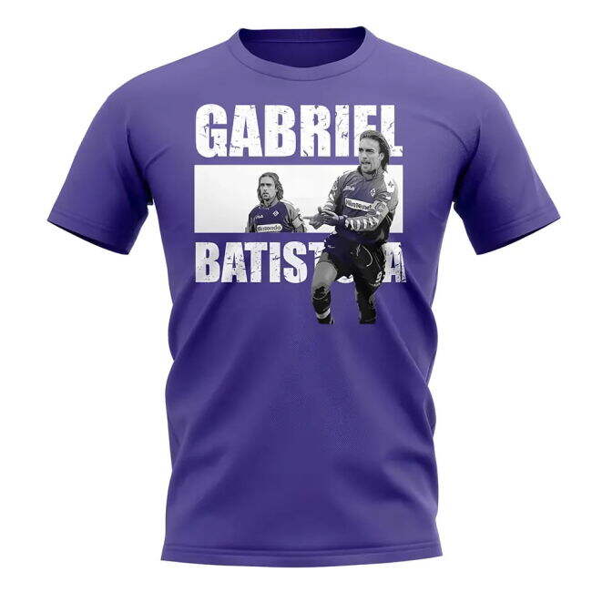 Gabriel Batistuta Player Collage T-Shirt - Purple