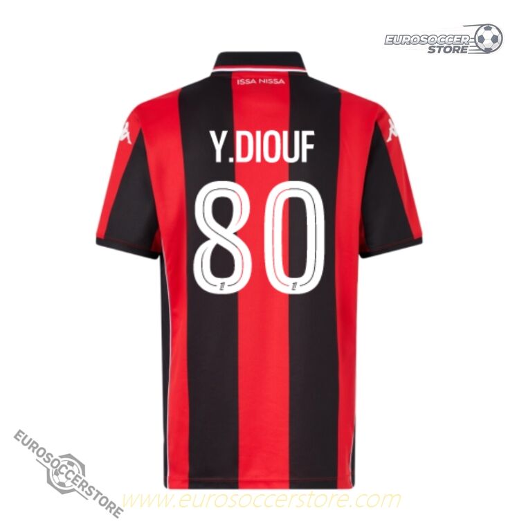 OGC Nice 25-26 Season Home Jersey Y.DIOUF 80 Version