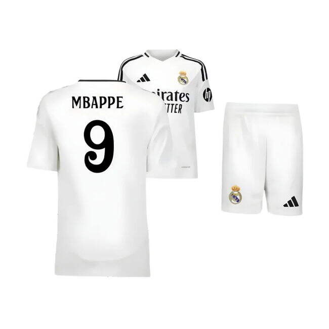 2024-2025 Real Madrid Home Youth Kit (Mbappe 9)