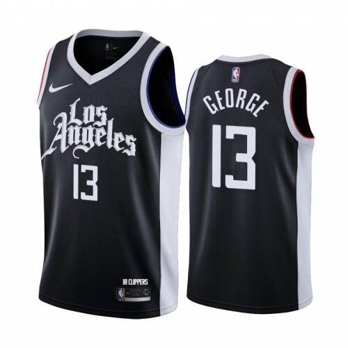 LAC #13 Paul George Superior 2020 City NBA Jersey - Black Swingman