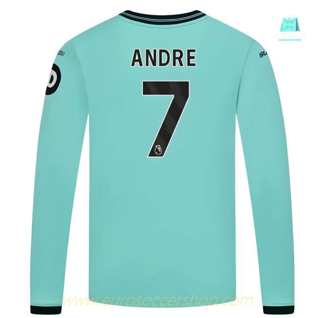 2025-2026 Wolves Long Sleeve Away Shirt (Kids) (Andre 7)