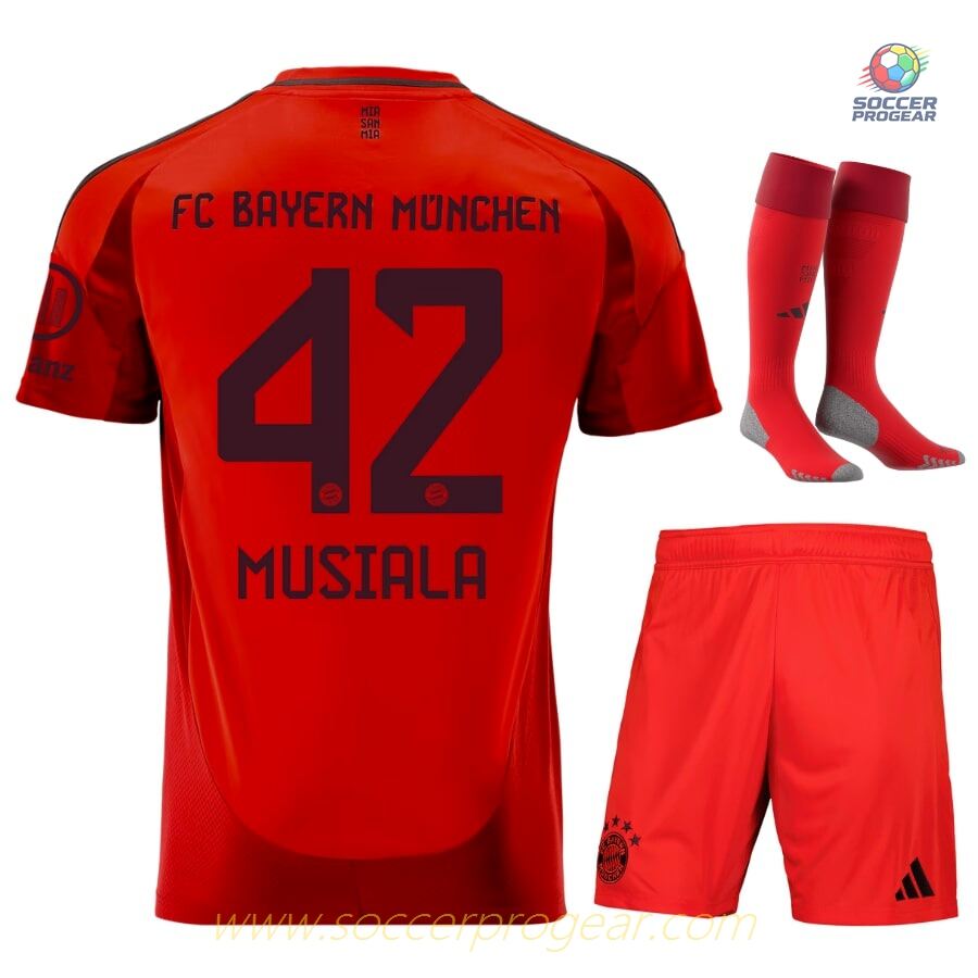 Bayern Munich Youth'sren's Home Soccer Football Kit Football Jersey 2024/25 Collection Musiala