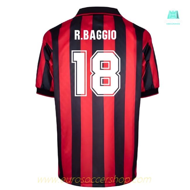 AC Milan 1996 Home Retro Shirt (R.Baggio 18)