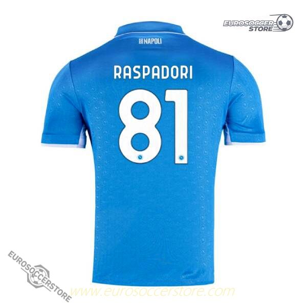 Napoli's 24-25 Home Jersey Featuring Raspadori with Number 81